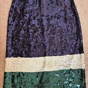 J Crew Spring Collection RARE Color Block Sequin Pencil Skirt Sz8